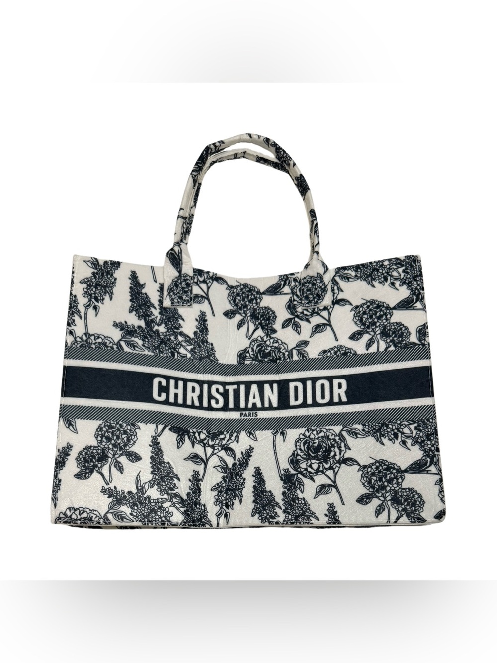 Luxury Style Black&White D Floral Canvas Tote
